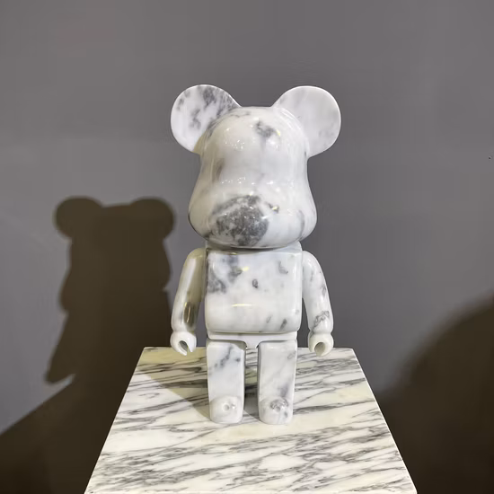 Estátua de arte de decoração para casa escultura em mármore de granito branco para presente de promoção