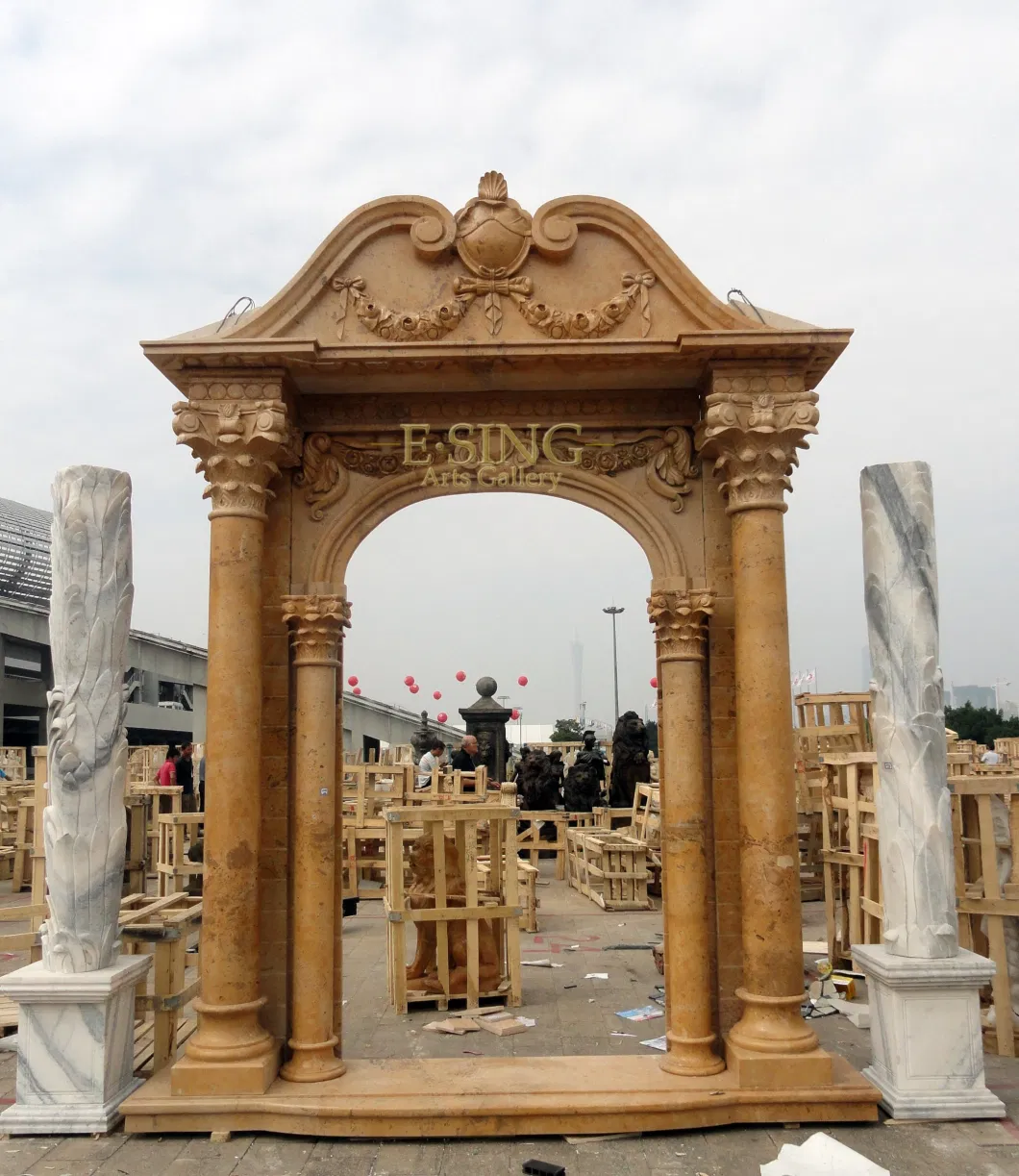 Villa Stone Door Frame Medium Price Quality Marble Elevator Stone Door Surround