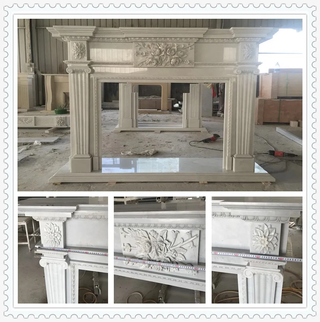 Wholesale White/Black Jade Stone Marble Fireplace for House Decoration