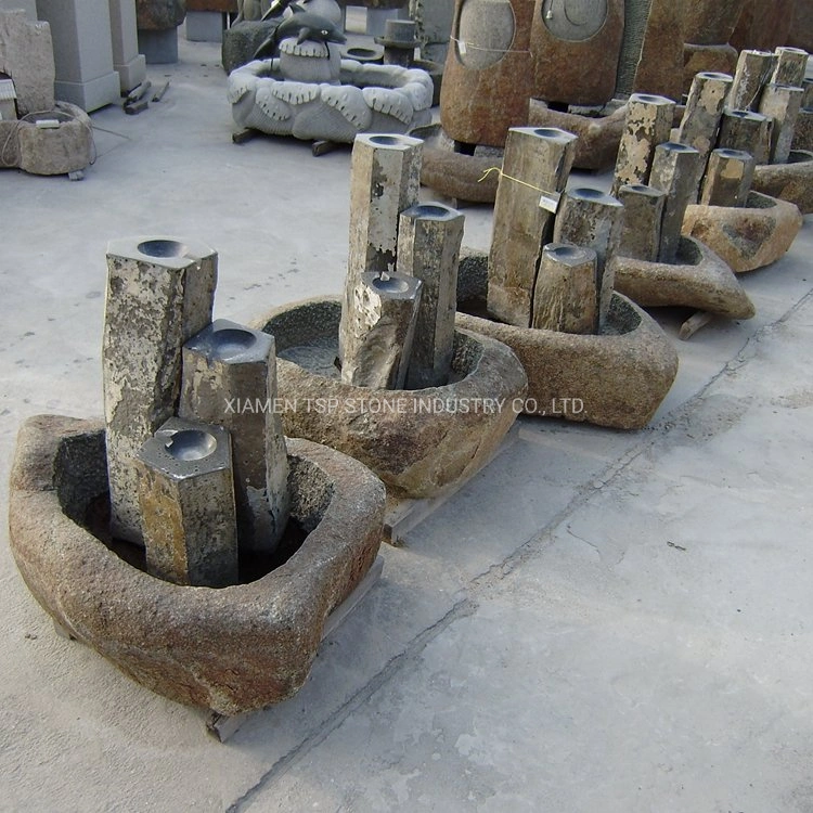 Black Granite Stone Garden Sculpture for Garden Landscape