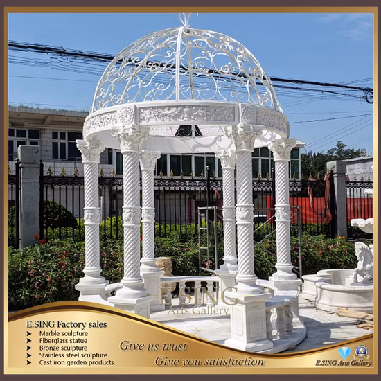 Gazebo de coluna de granito de pedra natural para decoração externa