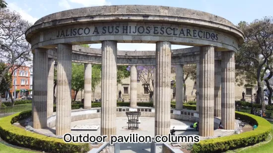 Escultura grande de pedra natural, escultura de donzela grega, pilar romano, gazebo de mármore com coluna romana